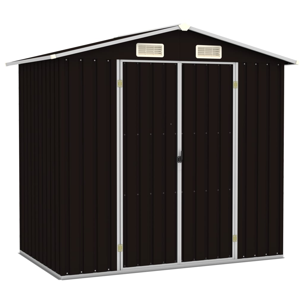 VXL8719883811505_a_en_hd_1.jpg vidaXL Záhradná kôlňa hnedá 205x129x183 cm pozinkovaná oceľ – Obrázok 1