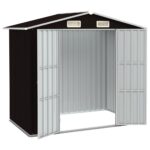 vidaXL Záhradná kôlňa hnedá 205x129x183 cm pozinkovaná oceľ – Obrázok 3