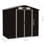 vidaXL Záhradná kôlňa hnedá 205x129x183 cm pozinkovaná oceľ – Obrázok 7