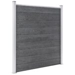vidaXL Záhradný plot, WPC 180x186 cm, sivý – Obrázok 2