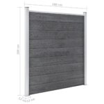 vidaXL Záhradný plot, WPC 180x186 cm, sivý – Obrázok 9