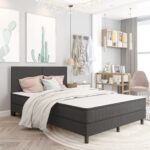 vidaXL Rám na boxspring posteľ, sivý, látka 140x200 cm