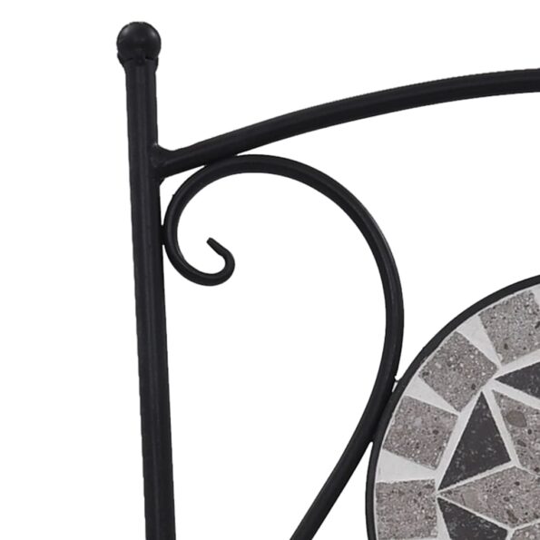 vidaXL 3-dielna mozaiková bistro súprava, keramika, sivá – Obrázok 12