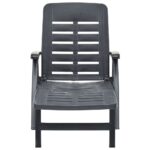 vidaXL Skladacie lehátko antracitové plastové – Obrázok 2