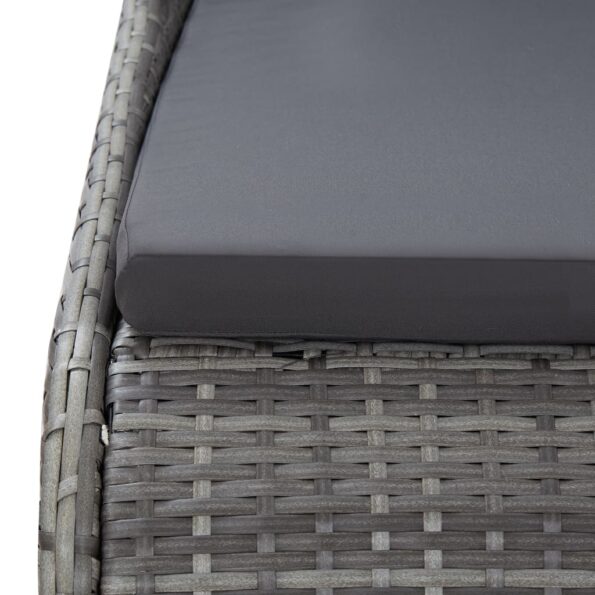 vidaXL Záhradná posteľ sivá 110x200 cm polyratan – Obrázok 7