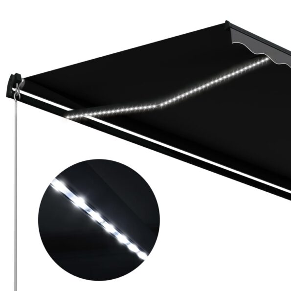 vidaXL Ručne zaťahovacia markíza s LED antracitová 300x250 cm – Obrázok 7
