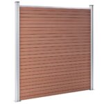 vidaXL Záhradný plot, WPC 526x186 cm, hnedý – Obrázok 2