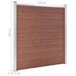 vidaXL Záhradný plot, WPC 526x186 cm, hnedý – Obrázok 11