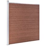 vidaXL Záhradný plot, WPC 526x186 cm, hnedý – Obrázok 4