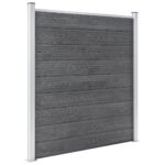 vidaXL Záhradný plot, WPC 353x186 cm, sivý – Obrázok 3
