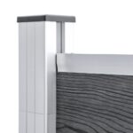 vidaXL Záhradný plot, WPC 353x186 cm, sivý – Obrázok 7