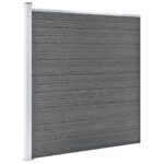 vidaXL Záhradný plot, WPC 526x186 cm, sivý – Obrázok 2