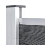 vidaXL Záhradný plot, WPC 526x186 cm, sivý – Obrázok 7