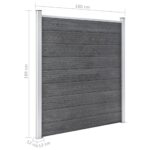 vidaXL Záhradný plot, WPC 526x186 cm, sivý – Obrázok 10