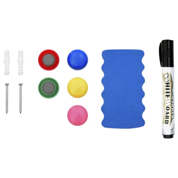 vidaXL Magnetická tabuľa stierateľná za sucha biela 60x40 cm oceľ – Obrázok 5