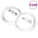 vidaXL Sada odznakov so špendlíkmi 100 sád akrylová 44 mm – Obrázok 2