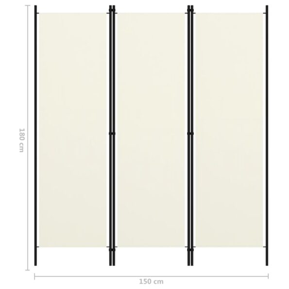 vidaXL 3-panelový paraván biely 150x180 cm – Obrázok 6