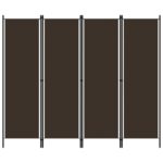 vidaXL 4-panelový paraván hnedý 200x180 cm