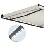 vidaXL Ručne zaťahovacia markíza s LED 300x250 cm krémová – Obrázok 6