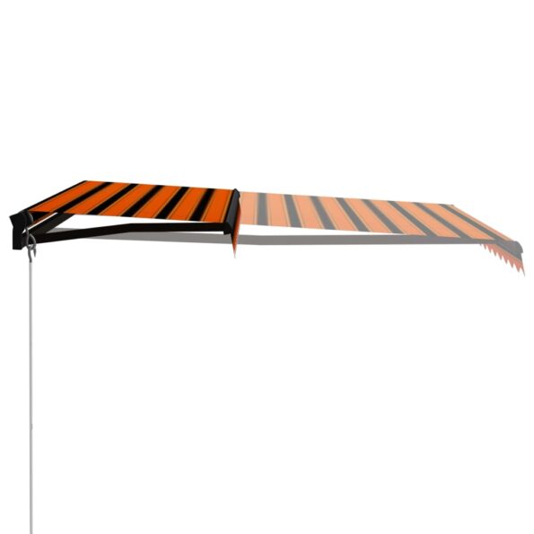 vidaXL Ručne zaťahovacia markíza s LED 300x250 cm oranžovo-hnedá – Obrázok 4
