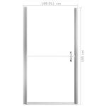 vidaXL Sprchové dvere nepriehľadné tvrdené sklo 91x195 cm – Obrázok 5