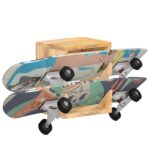 vidaXL Nástenný držiak na skateboard 25x20x30 cm masívne mangovníkové drevo – Obrázok 2