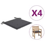 vidaXL Podložky na záhradné stoličky 4 ks 50x50x4 cm, oxfordská látka – Obrázok 2
