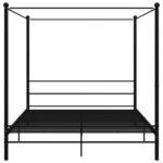 vidaXL Posteľný rám s baldachýnom čierny kov 180x200 cm – Obrázok 4