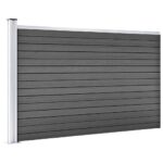 vidaXL Plotový panel WPC 175x105 cm čierny – Obrázok 3