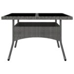 vidaXL 9-dielna záhradná jedálenská súprava polyratan a sklo sivá – Obrázok 4