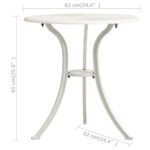 vidaXL Záhradný stôl biely 62x62x65 cm liaty hliník – Obrázok 6