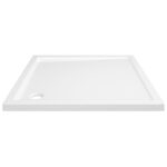 vidaXL Štvorcová sprchová vanička z ABS biela 80x80 cm – Obrázok 4