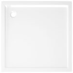 vidaXL Štvorcová sprchová vanička z ABS biela 80x80 cm – Obrázok 5