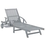 vidaXL Záhradné ležadlo s podložkou akáciový masív – Obrázok 7