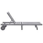 vidaXL Záhradné ležadlo s podložkou sivé akáciový masív – Obrázok 2