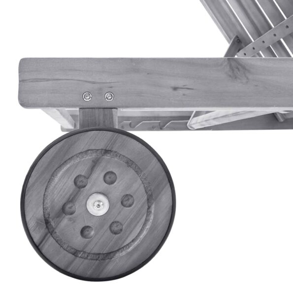 vidaXL Záhradné ležadlo s podložkou sivé akáciový masív – Obrázok 4