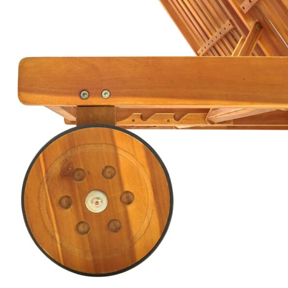 vidaXL 2-miestne záhradné ležadlo s podložkou akáciový masív – Obrázok 4