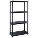 vidaXL Regál so 4 úložnými poličkami čierny 183x30,5x130 cm plastový – Obrázok 4