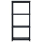 vidaXL Regál so 4 úložnými poličkami čierny 183x30,5x130 cm plastový – Obrázok 5