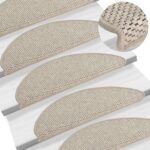 vidaXL Samolepiace nášľapy na schody, sisalový vzhľad 15 ks 65x21x4 cm – Obrázok 2
