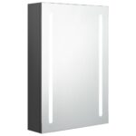 vidaXL LED kúpeľňová zrkadlová skrinka sivá 50x13x70 cm – Obrázok 2