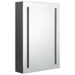 vidaXL LED kúpeľňová zrkadlová skrinka sivá 50x13x70 cm – Obrázok 3