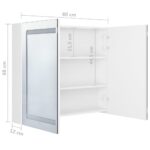 vidaXL Kúpeľňová skrinka s LED a zrkadlom, lesklá biela 80x12x68 cm – Obrázok 8