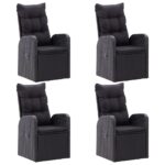 vidaXL 5-dielna záhradná jedálenská súprava čierna – Obrázok 5