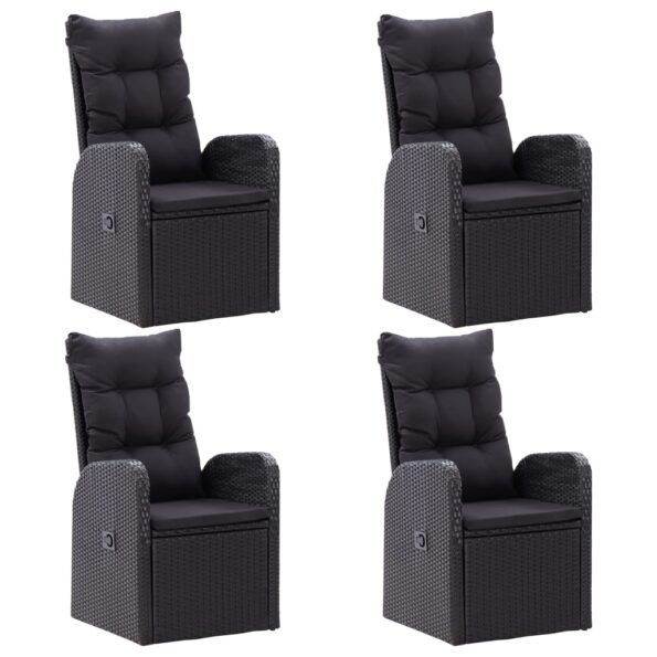 vidaXL 5-dielna záhradná jedálenská súprava čierna – Obrázok 5