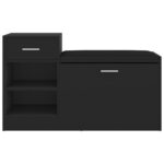 vidaXL Lavica na topánky čierna 94,5x31x57 cm drevotrieska – Obrázok 4