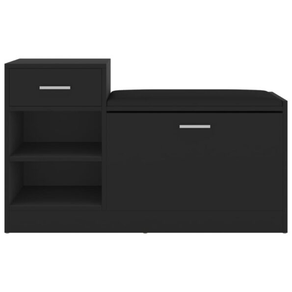 vidaXL Lavica na topánky čierna 94,5x31x57 cm drevotrieska – Obrázok 4
