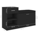 vidaXL Lavica na topánky čierna 94,5x31x57 cm drevotrieska – Obrázok 7