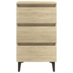 vidaXL Nočný stolík kovové nohy dub sonoma 40x35x69 cm – Obrázok 4