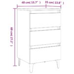 vidaXL Nočný stolík kovové nohy dub sonoma 40x35x69 cm – Obrázok 9